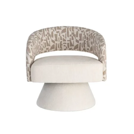 Sillón giratorio tapizado crema beige 71x68x72cm - Ixia - 616825IX - foto-blanco