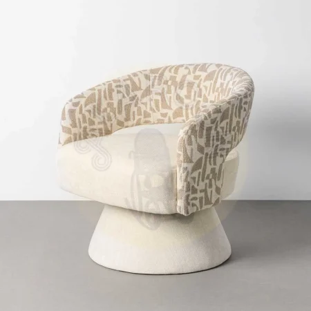 Sillón giratorio tapizado crema beige 71x68x72cm - Ixia - 616825IX - foto-secundaria-10