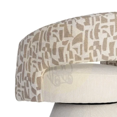 Sillón giratorio tapizado crema beige 71x68x72cm - Ixia - 616825IX - foto-secundaria-2