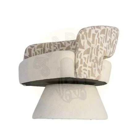 Sillón giratorio tapizado crema beige 71x68x72cm - Ixia - 616825IX - foto-secundaria-5
