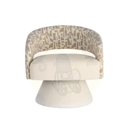Sillón giratorio tapizado crema beige 71x68x72cm - Ixia - 616825IX - foto-secundaria-6