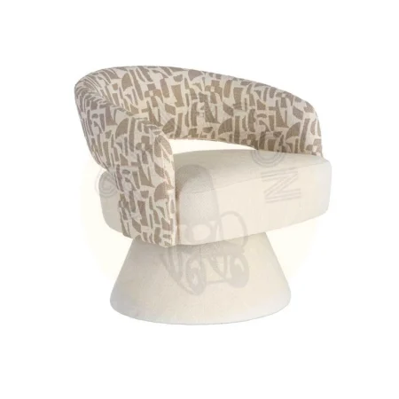 Sillón giratorio tapizado crema beige 71x68x72cm - Ixia - 616825IX - foto-secundaria-9