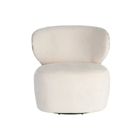 Sillón bitejido tapizado en tejido crema-beige 100% poliéster 73x68x74cm - Ixia - 616827IX - foto-blanco