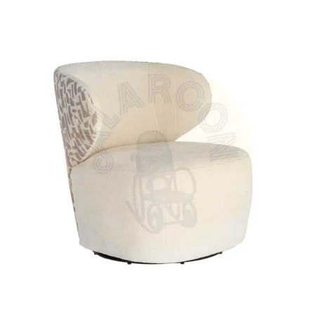 Sillón bitejido tapizado en tejido crema-beige 100% poliéster 73x68x74cm - Ixia - 616827IX - foto-secundaria-10