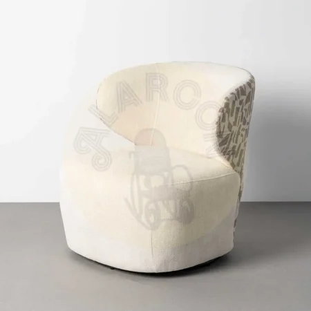 Sillón bitejido tapizado en tejido crema-beige 100% poliéster 73x68x74cm - Ixia - 616827IX - foto-secundaria-11