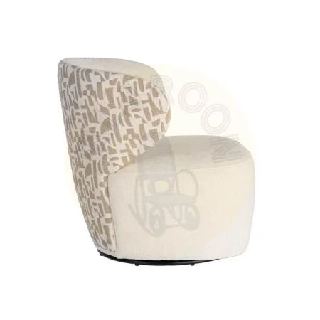Sillón bitejido tapizado en tejido crema-beige 100% poliéster 73x68x74cm - Ixia - 616827IX - foto-secundaria-3