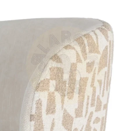 Sillón bitejido tapizado en tejido crema-beige 100% poliéster 73x68x74cm - Ixia - 616827IX - foto-secundaria-4