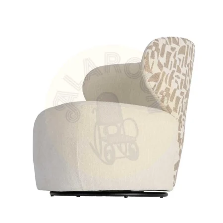 Sillón bitejido tapizado en tejido crema-beige 100% poliéster 73x68x74cm - Ixia - 616827IX - foto-secundaria-5