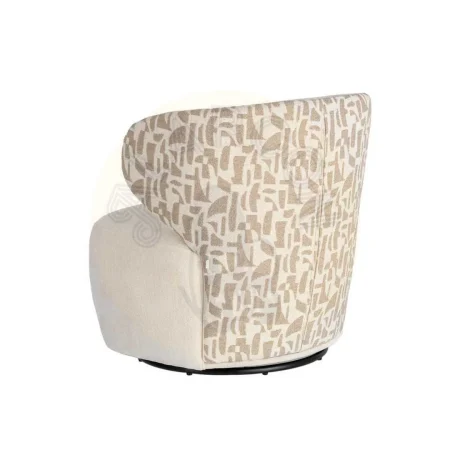 Sillón bitejido tapizado en tejido crema-beige 100% poliéster 73x68x74cm - Ixia - 616827IX - foto-secundaria-9