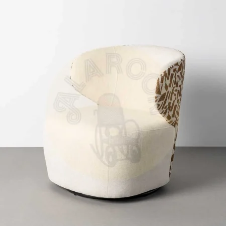 Sillón Bitejido en tejido y madera color crema ocre 73x68x74cm - Ixia - 616828IX - foto-secundaria-11