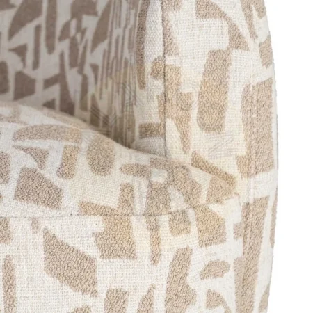 Sillón giratorio crema beige tapizado en tejido 100% poliéster con base metálica y estructura en madera conglomerada 73x80x73cm - Ixia - 616829IX - foto-secundaria-1