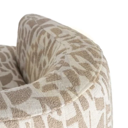 Sillón giratorio crema beige tapizado en tejido 100% poliéster con base metálica y estructura en madera conglomerada 73x80x73cm - Ixia - 616829IX - foto-secundaria-2