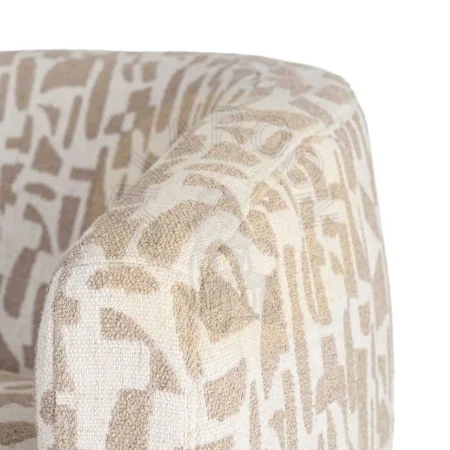 Sillón giratorio crema beige tapizado en tejido 100% poliéster con base metálica y estructura en madera conglomerada 73x80x73cm - Ixia - 616829IX - foto-secundaria-4