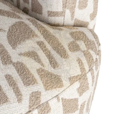 Sillón giratorio crema beige tapizado en tejido 100% poliéster con base metálica y estructura en madera conglomerada 73x80x73cm - Ixia - 616829IX - foto-secundaria-7