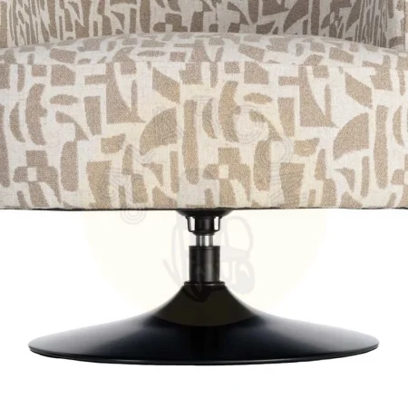 Sillón giratorio crema beige tapizado en tejido 100% poliéster con base metálica y estructura en madera conglomerada 73x80x73cm - Ixia - 616829IX - foto-secundaria-8