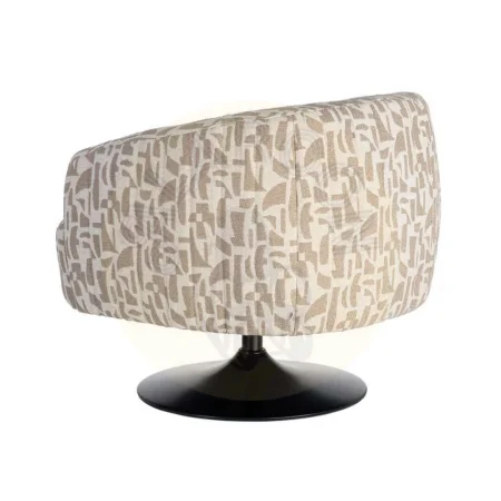 Sillón giratorio crema beige tapizado en tejido 100% poliéster con base metálica y estructura en madera conglomerada 73x80x73cm - Ixia - 616829IX - foto-secundaria-9