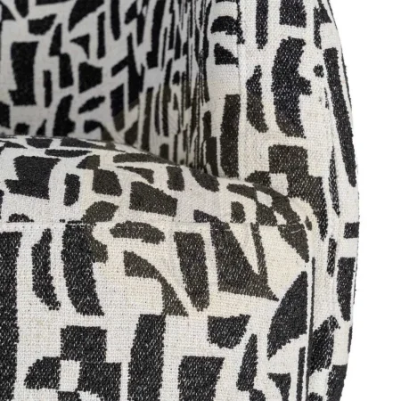 Sillón giratorio en tejido 100% poliéster negro y blanco con base de hierro y relleno de foam 73x80x73cm - Ixia - 616830IX - foto-secundaria-1