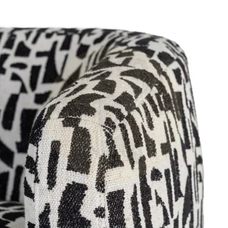 Sillón giratorio en tejido 100% poliéster negro y blanco con base de hierro y relleno de foam 73x80x73cm - Ixia - 616830IX - foto-secundaria-4