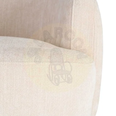 Sillón giratorio crema en tejido poliéster estructura madera conglomerada pata de hierro relleno foam 73x80x73cm - Ixia - 616831IX - foto-secundaria-1