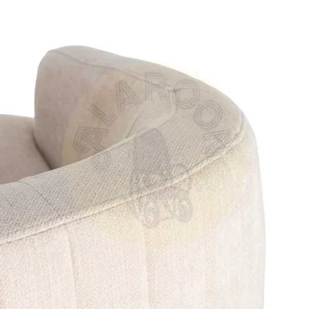 Sillón giratorio crema en tejido poliéster estructura madera conglomerada pata de hierro relleno foam 73x80x73cm - Ixia - 616831IX - foto-secundaria-2