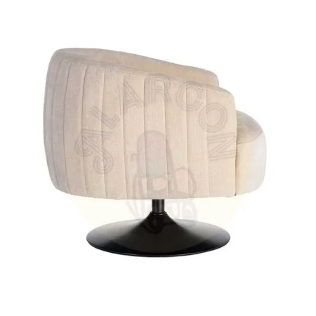 Sillón giratorio crema en tejido poliéster estructura madera conglomerada pata de hierro relleno foam 73x80x73cm - Ixia - 616831IX - foto-secundaria-3