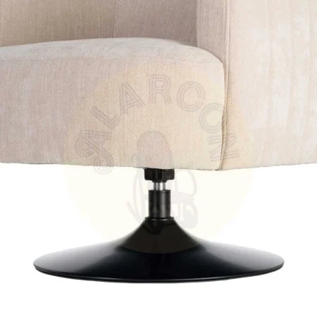 Sillón giratorio crema en tejido poliéster estructura madera conglomerada pata de hierro relleno foam 73x80x73cm - Ixia - 616831IX - foto-secundaria-7