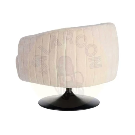 Sillón giratorio crema en tejido poliéster estructura madera conglomerada pata de hierro relleno foam 73x80x73cm - Ixia - 616831IX - foto-secundaria-8