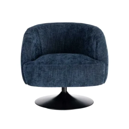 Sillón giratorio azul en tejido 100% poliéster con base metálica 73x80x73cm - Ixia - 616832IX - foto-blanco