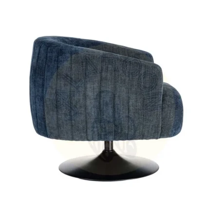 Sillón giratorio azul en tejido 100% poliéster con base metálica 73x80x73cm - Ixia - 616832IX - foto-secundaria-3
