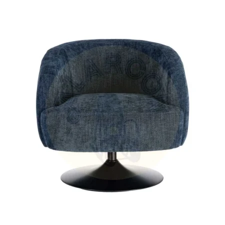 Sillón giratorio azul en tejido 100% poliéster con base metálica 73x80x73cm - Ixia - 616832IX - foto-secundaria-6
