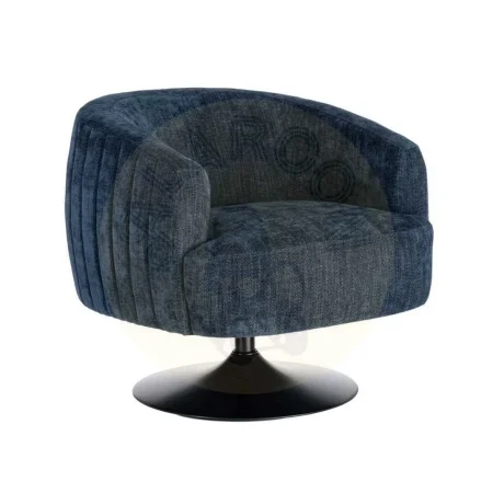 Sillón giratorio azul en tejido 100% poliéster con base metálica 73x80x73cm - Ixia - 616832IX - foto-secundaria-9