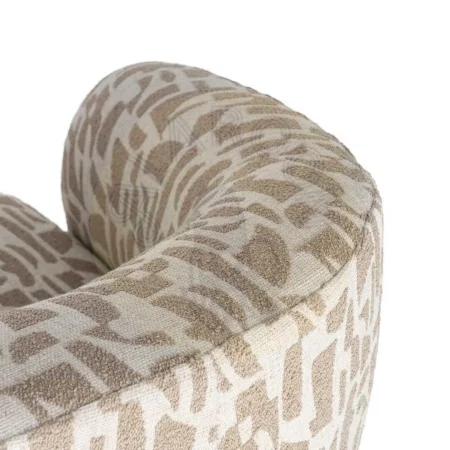 Sillón estampado crema beige tejido 100% poliéster estructura madera conglomerada patas madera de caucho relleno foam 73x82x70cm - Ixia - 616833IX - foto-secundaria-1