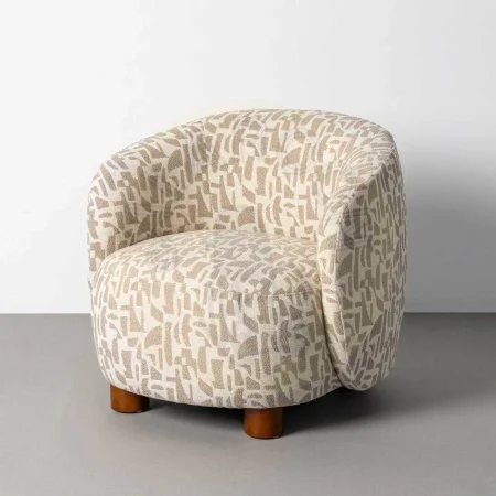 Sillón estampado crema beige tejido 100% poliéster estructura madera conglomerada patas madera de caucho relleno foam 73x82x70cm - Ixia - 616833IX - foto-secundaria-10