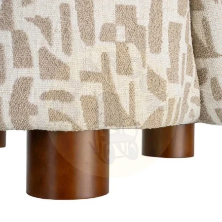 Sillón estampado crema beige tejido 100% poliéster estructura madera conglomerada patas madera de caucho relleno foam 73x82x70cm - Ixia - 616833IX - foto-secundaria-7