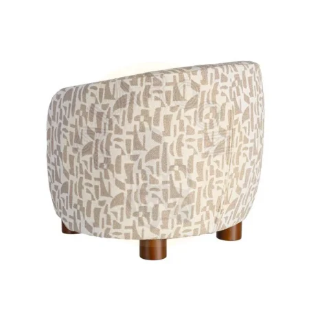 Sillón estampado crema beige tejido 100% poliéster estructura madera conglomerada patas madera de caucho relleno foam 73x82x70cm - Ixia - 616833IX - foto-secundaria-8