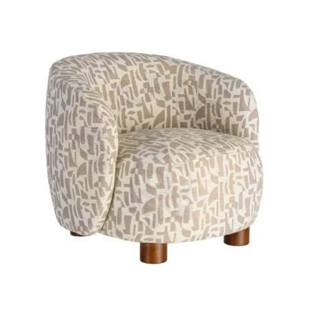 Sillón estampado crema beige tejido 100% poliéster estructura madera conglomerada patas madera de caucho relleno foam 73x82x70cm - Ixia - 616833IX - foto-secundaria-9