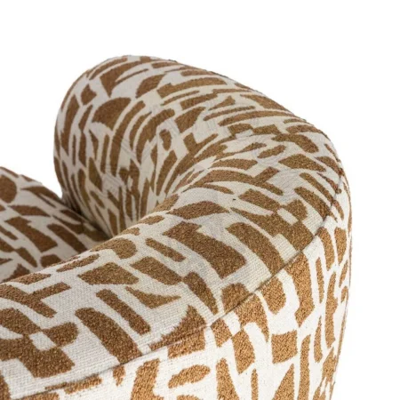 Sillón estampado crema ocre tapizado en tejido 100% poliéster con patas madera de caucho 73x82x70cm - Ixia - 616834IX - foto-secundaria-2