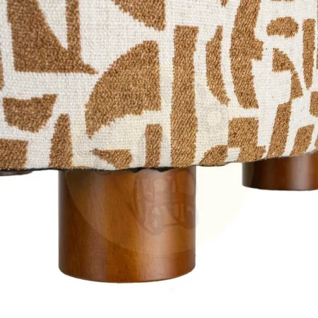 Sillón estampado crema ocre tapizado en tejido 100% poliéster con patas madera de caucho 73x82x70cm - Ixia - 616834IX - foto-secundaria-8
