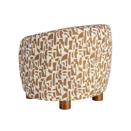 Sillón estampado crema ocre tapizado en tejido 100% poliéster con patas madera de caucho 73x82x70cm - Ixia - 616834IX - foto-secundaria-9