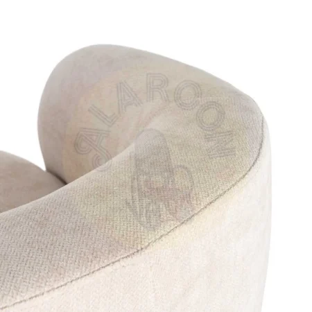 Sillón crema tapizado en tejido 100% poliéster con patas de madera de caucho 73x82x70cm - Ixia - 616835IX - foto-secundaria-1