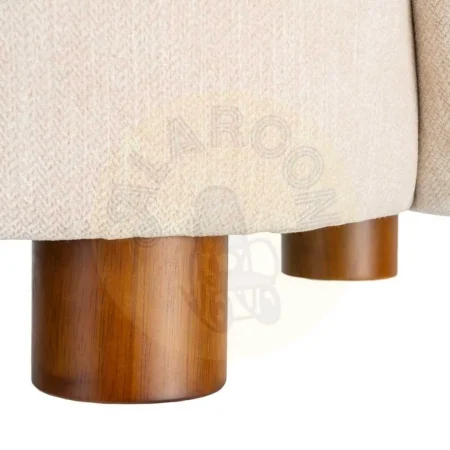 Sillón crema tapizado en tejido 100% poliéster con patas de madera de caucho 73x82x70cm - Ixia - 616835IX - foto-secundaria-7