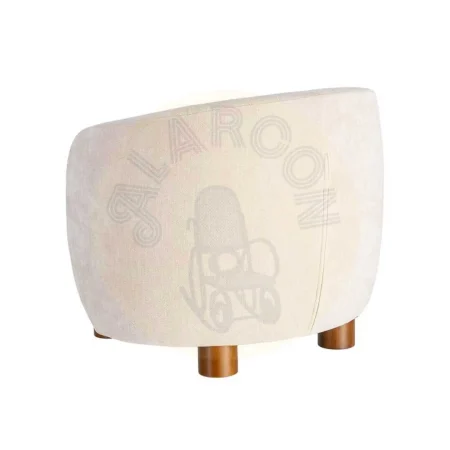 Sillón crema tapizado en tejido 100% poliéster con patas de madera de caucho 73x82x70cm - Ixia - 616835IX - foto-secundaria-8