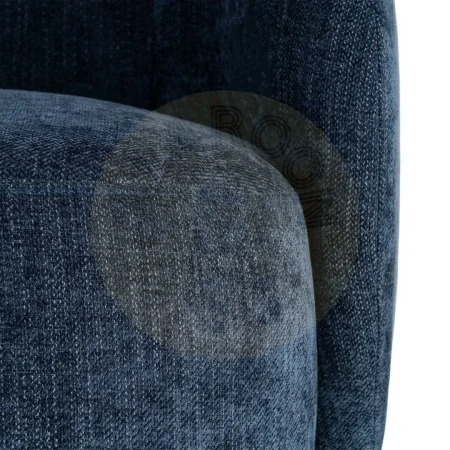 Sillón azul tapizado en tejido 100% poliéster estructura en madera conglomerada patas de madera de caucho relleno de foam 73x82x70cm - Ixia - 616836IX - foto-secundaria-1