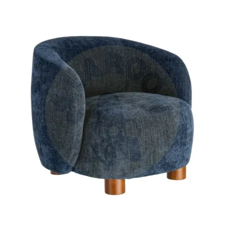 Sillón azul tapizado en tejido 100% poliéster estructura en madera conglomerada patas de madera de caucho relleno de foam 73x82x70cm - Ixia - 616836IX - foto-secundaria-10