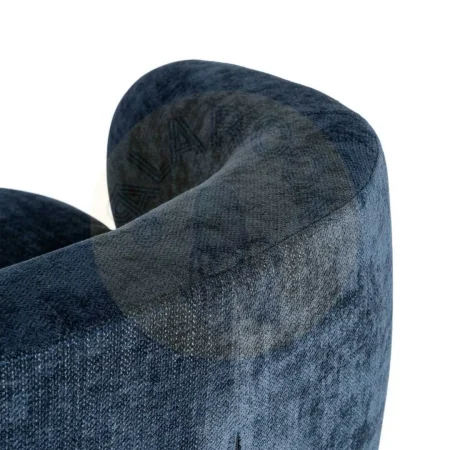 Sillón azul tapizado en tejido 100% poliéster estructura en madera conglomerada patas de madera de caucho relleno de foam 73x82x70cm - Ixia - 616836IX - foto-secundaria-2