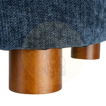 Sillón azul tapizado en tejido 100% poliéster estructura en madera conglomerada patas de madera de caucho relleno de foam 73x82x70cm - Ixia - 616836IX - foto-secundaria-8