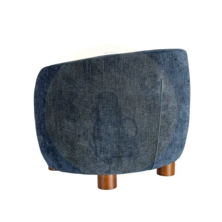 Sillón azul tapizado en tejido 100% poliéster estructura en madera conglomerada patas de madera de caucho relleno de foam 73x82x70cm - Ixia - 616836IX - foto-secundaria-9
