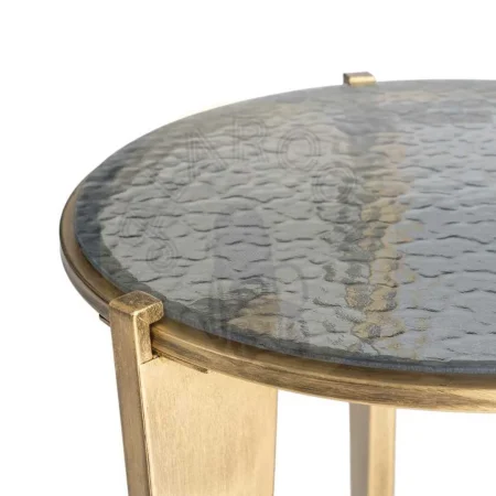 Mesita oro viejo cristal templado y hierro 48.50x48.50x50.50cm - Ixia - 616837IX - foto-secundaria-2