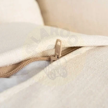 Sofá desenfundable en tejido beige mezcla de poliéster y lino 215x92x78cm - Ixia - 616858IX - foto-secundaria-5