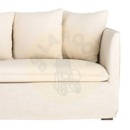 Sofá desenfundable en tejido beige mezcla de poliéster y lino 215x92x78cm - Ixia - 616858IX - foto-secundaria-7